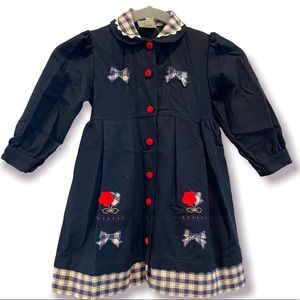 VINTAGE 80’s Girl’s Wool Blend Button Front Dress 3T